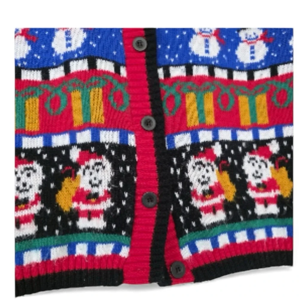 Vintage Avon Style Christmas Sweater Vest Women's 1X/2X Snowmen Santa Gifts Ugly